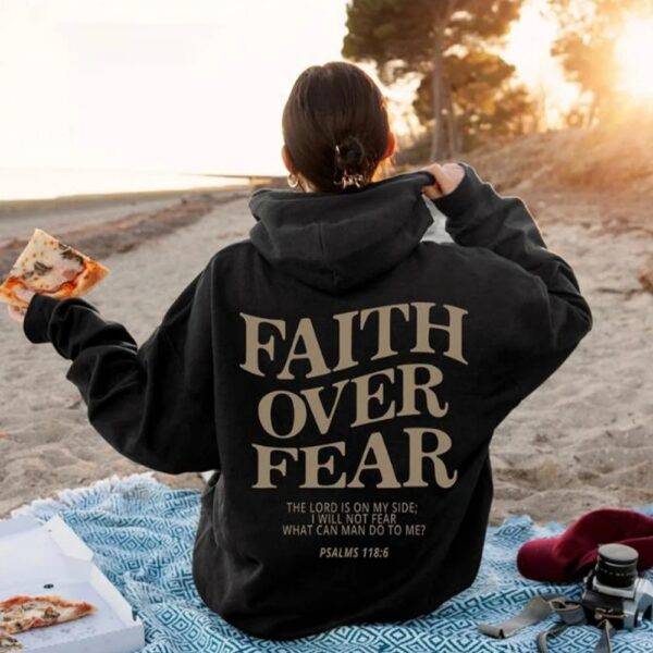 Faith Over Fear Christian Hoodie - Image 2