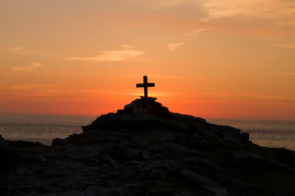 Christian cross on a hill